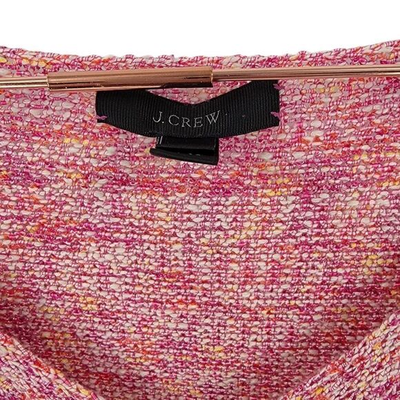 J. Crew Womens XS Pink Flared Sleeve Marled V Neck Sweater - Picture 4 of 6